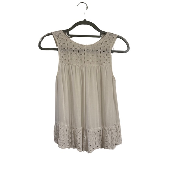 Mango Tops - Mango Tan Smocked Bib Collar Blouse